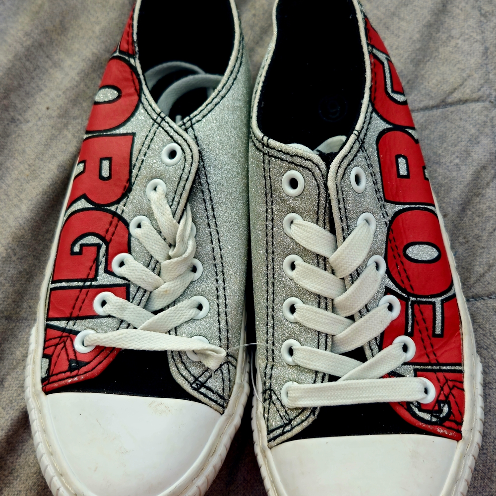 UGA Red and Black Graphic Sneakers Size 6.